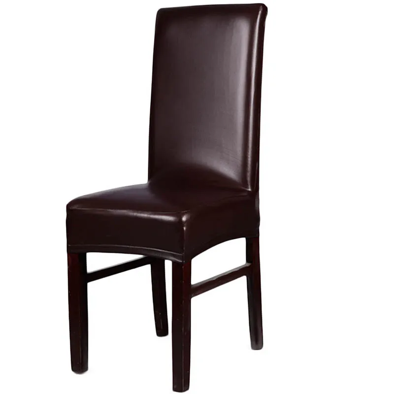Чехлы для обеденных стульев, Твердый эластичный чехол для обеденных стульев из искусственной кожи, водонепроницаемый и маслостойкий чехол крышки для стульев для дома