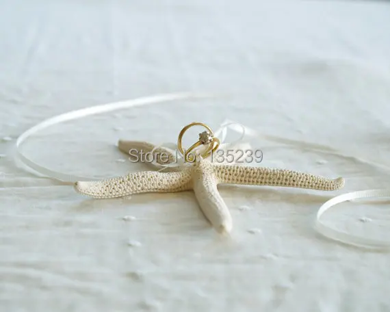 Starfish Ring Pillow Beautiful White Sea Inspired Ring Bearer Shell