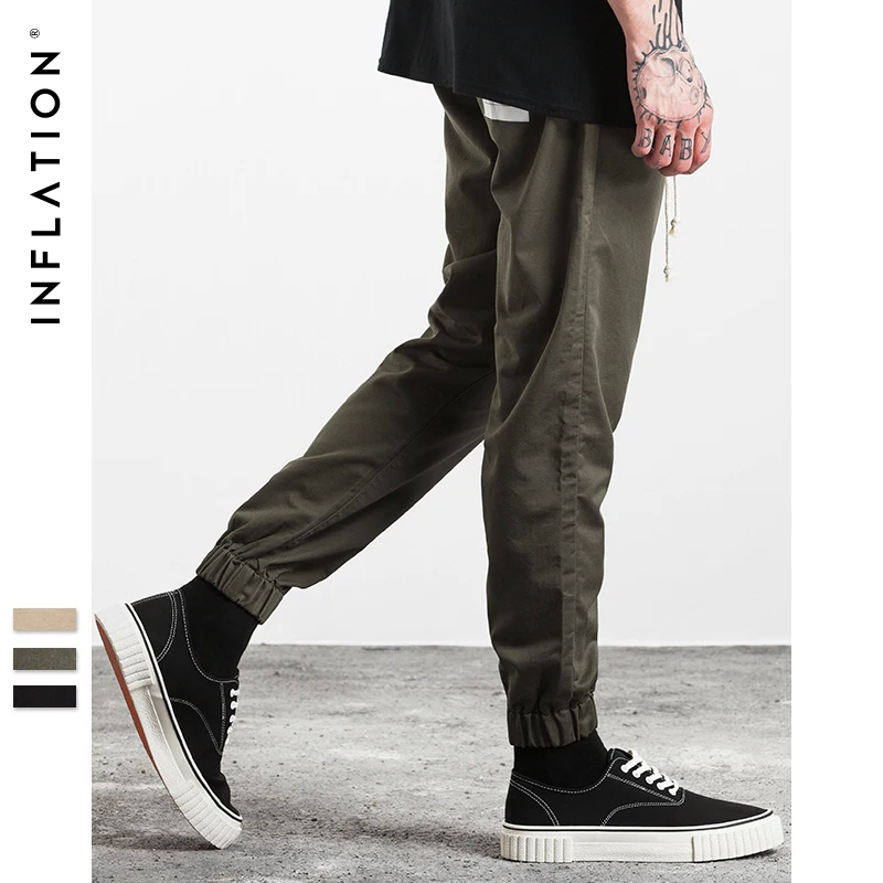 Мужские брюки карго INFLATION повседневные с завязками на лодыжках модель 335W17 осень и
