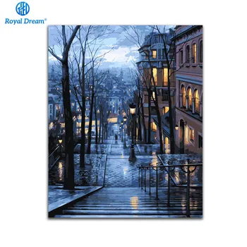 

City Night DIY Oil Painting By Numbers Canvas Paint By Number Kits Home Wall Art Picture Coloring By Numbers For Home Decor
