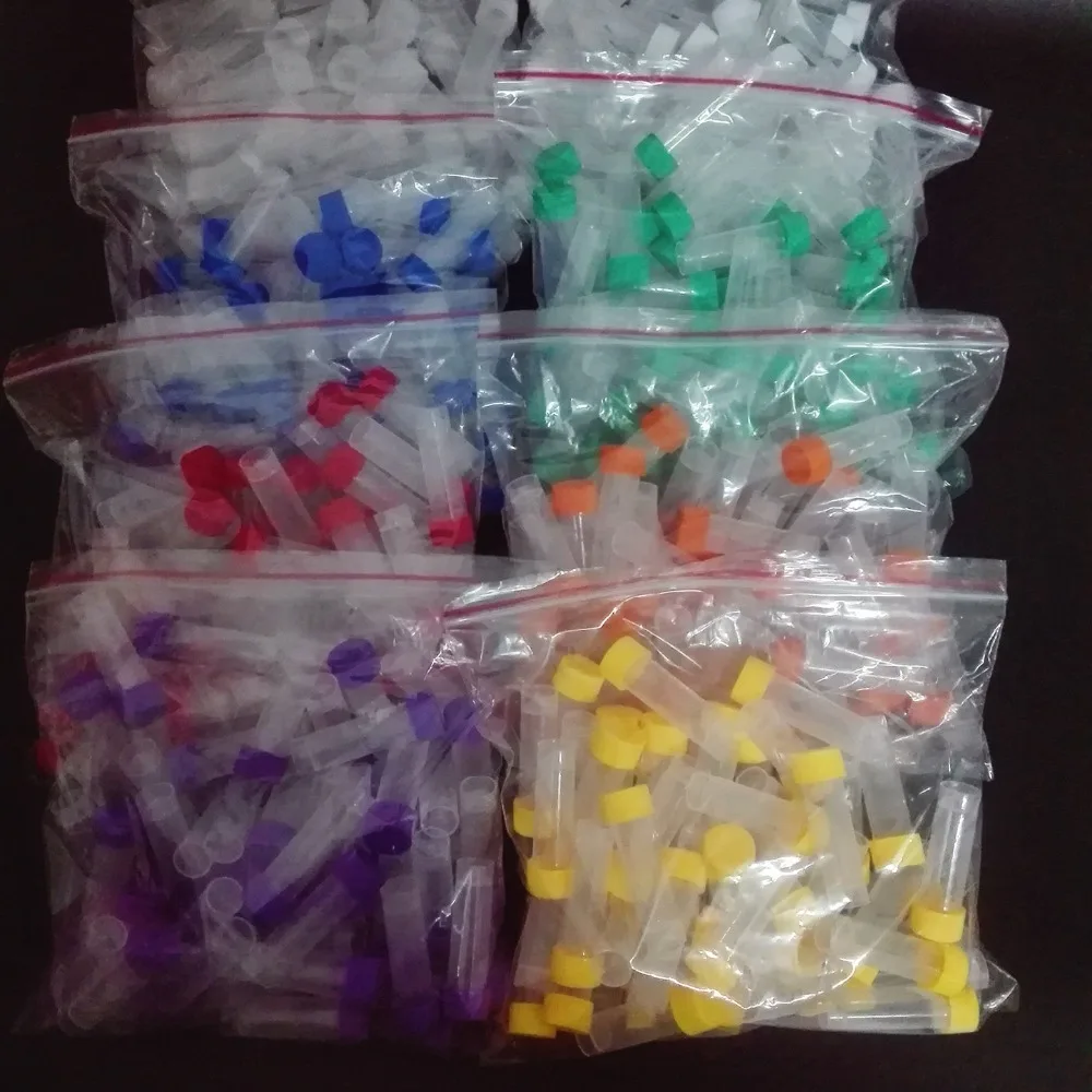 Tubos de congelación de 5ml, tubo de centrífuga criotubo con tapa de rosca de colores para laboratorio, 50 piezas