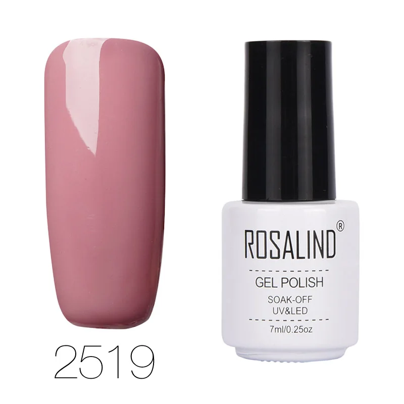 ROSALIND гель 1S 7 мл Лак для ногтей Полупостоянный замачиваемый салонный УФ-гель для ногтей верхнее Базовое покрытие необходимые гель-лаки - Цвет: RC2519