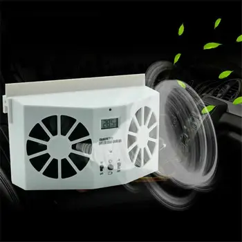 

2W Power R-8032 ABS Material Cooling And Deodorizing Defogging Solar Car Double Air Outlet Desuperheater Ventilation Fan