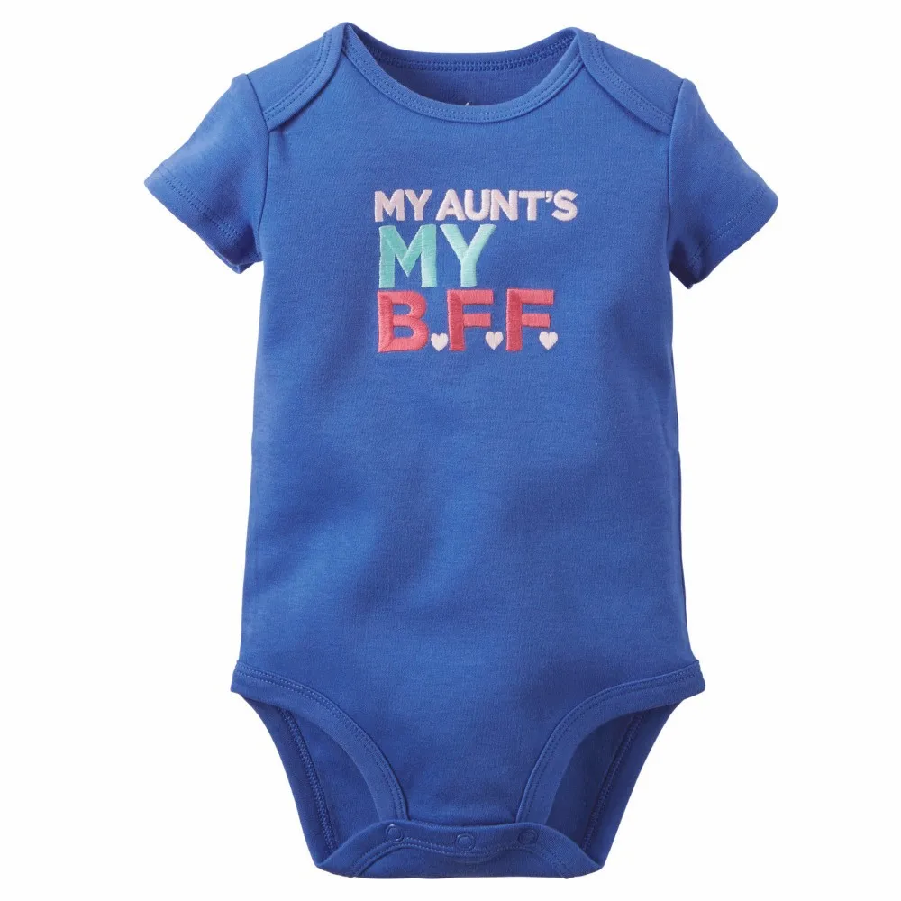 baby Bodysuits Cotton Newborn Girl Boy Romper Short Sleeve Letter