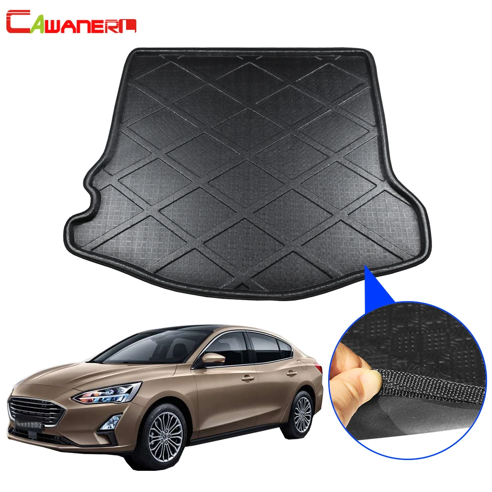 

Cawanerl Car Trunk Mat Floor Boot Tray Liner Luggage Carpet Cargo Mud Kick Pad Styling For Ford Focus Sedan 4-Door Mk3 2012-2018