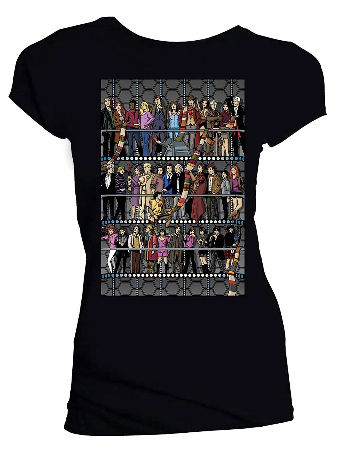 Классическая женская футболка Doctor Who, все доктора и компаньоны, цвет черный, плюс размер, хлопковая футболка с коротким рукавом, топ, футболка