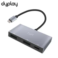 Double USB A Port Female Adapter Cable With 8Pin Power Interface Charging Sync Data Transfer For iOS 9 to 12 iPhone iPad Mini
