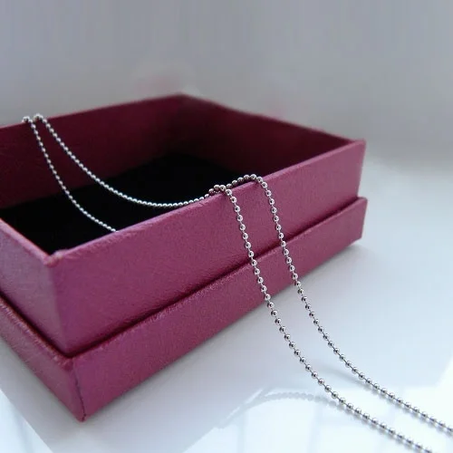 

H:HYDE 1pcs Simple Silver Color Beads Chain Necklace For DIY Pendant Jewelry For Women Men 16inch-30 inch