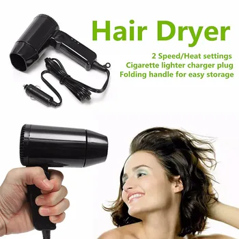

Car Hair Blow Dryer Heat DC12V 216W Portable Foldable Blower Hot Wind For Travel Easy Storage Handle De-frosting Vehicle Window