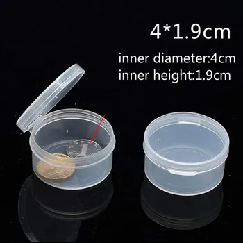 

Free Shipping Transparent Plastic Small round Boxes Thicken lidded Packaging Storage Box Jewelry & Small parts boxes 50pcs/lots