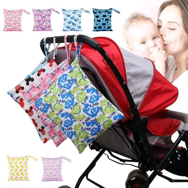 Waterproof Wet Dry Diaper Bag Zipper Cloth Backpack Reusable Nappy Cover Sanitary Pads WetBag 25*30CM | Дом и сад