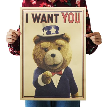 

Teddy Bear Funny Posters Motivational Posters To Draw Sitting Room Adornment Retro Kraft Paper Poster Hangs Picture Wall Sticker