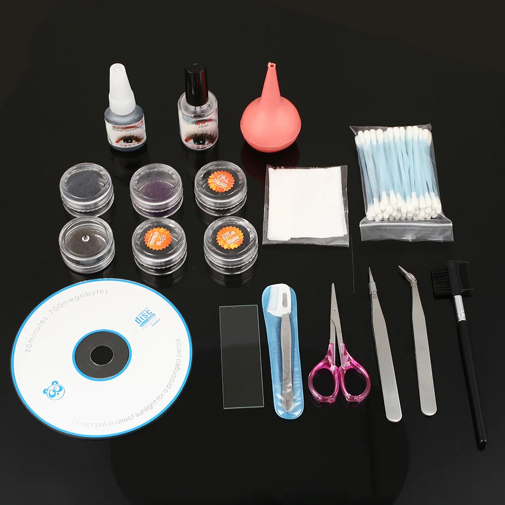 

False Eyelashes Extension Full Cosmetic Set Kit Eyelash Nipper Glue Tools
