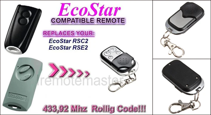 Hormann Ecostar RSE2 RSC2 comaptible Handsender 433 МГц плавающий код дистанционного управления