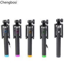 Mini Foldable Self Stick Tripod Monopod Wired Selfie Stick Cable Extendable Built-in Shutter Stick For iPhone Samsung Smartphone