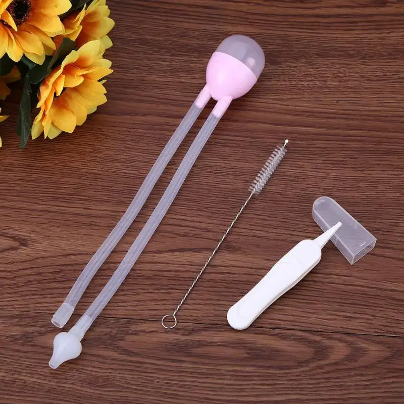 3pcs Newborn Baby Safety Nose Cleaner Kids Vacuum Suction Nasal Aspirator Flu Protections Protections Accessories Baby Care