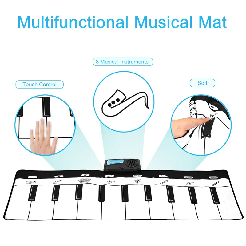 110x36 см музыкальный коврик, клавиатура, музыка, ковры, фортепиано, игровой коврик, сенсорные клавиши, мелодия, инструмент, обучающая игрушка, подарок для мальчиков и девочек