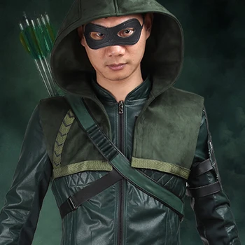 

Green Arrow Season 3 Costume Oliver Queen Cosplay Outfit Halloween Superhero Men Suit Coat Carnival Clothes Party Custom Made