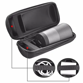 

Bluetooth Speaker For Bose Soundlink Revolve Case PU EVA Carry Protective Speaker Box Pouch Cover Extra Space For Plug & Cables