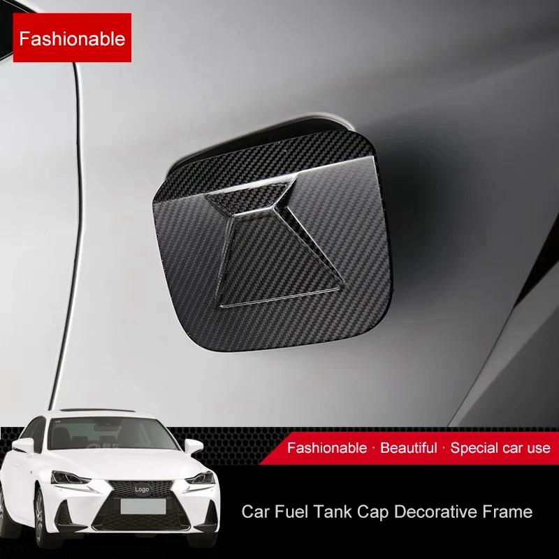 Acouto Car Oil Tank Cover Fuel Tank Oil Cap Trim Carbon Fiber Style Car Outer Decoration 
