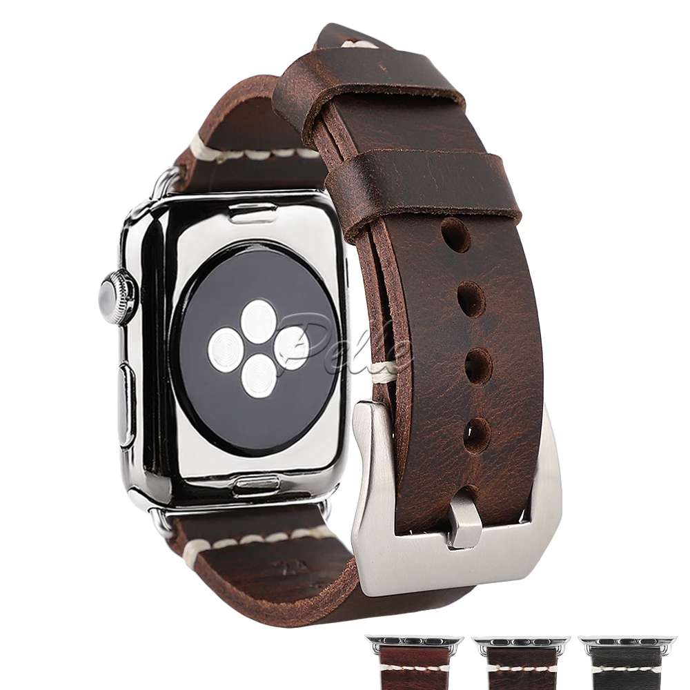 Ремешок кожаный для часов Apple Watch 38 мм 40 42 44 мм|Ремешки часов| |