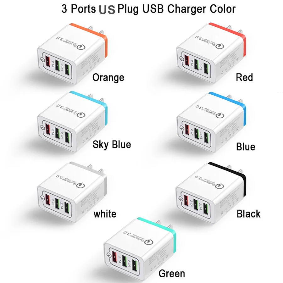 Быстрая зарядка 3,0 USB Зарядное устройство 5V 2.4A QC3.0 кабель для быстрой зарядки USB для стены Зарядное устройство для iPhone samsung мобильного телефона Xiaomi Зарядное устройство huawei