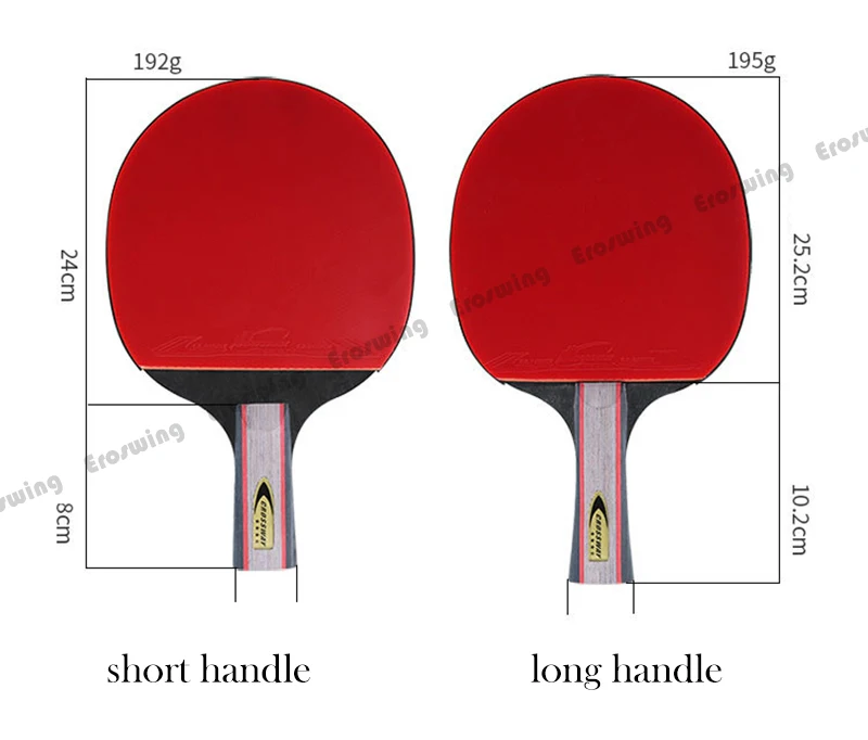 Одна пара профессиональный 3-звезды настольного тенниса ракетки длинные короткая ручка пинг-понг ракетки для бадминтона прыщи для