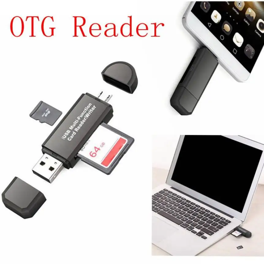 

MINI USB 2.0 +OTG Micro SD/SDXC TF Card Reader Adapter U Disk Smart Memory Card Adapter for laptop accessories