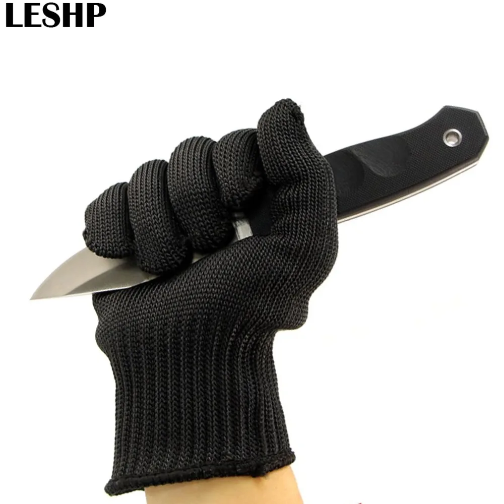 

LESHP 1 Pair Anti-cut Anti-slip Outdoor Hunting Fishing Glove Cut Resistant Protective Fillet Knife Glove Thread Weave Black
