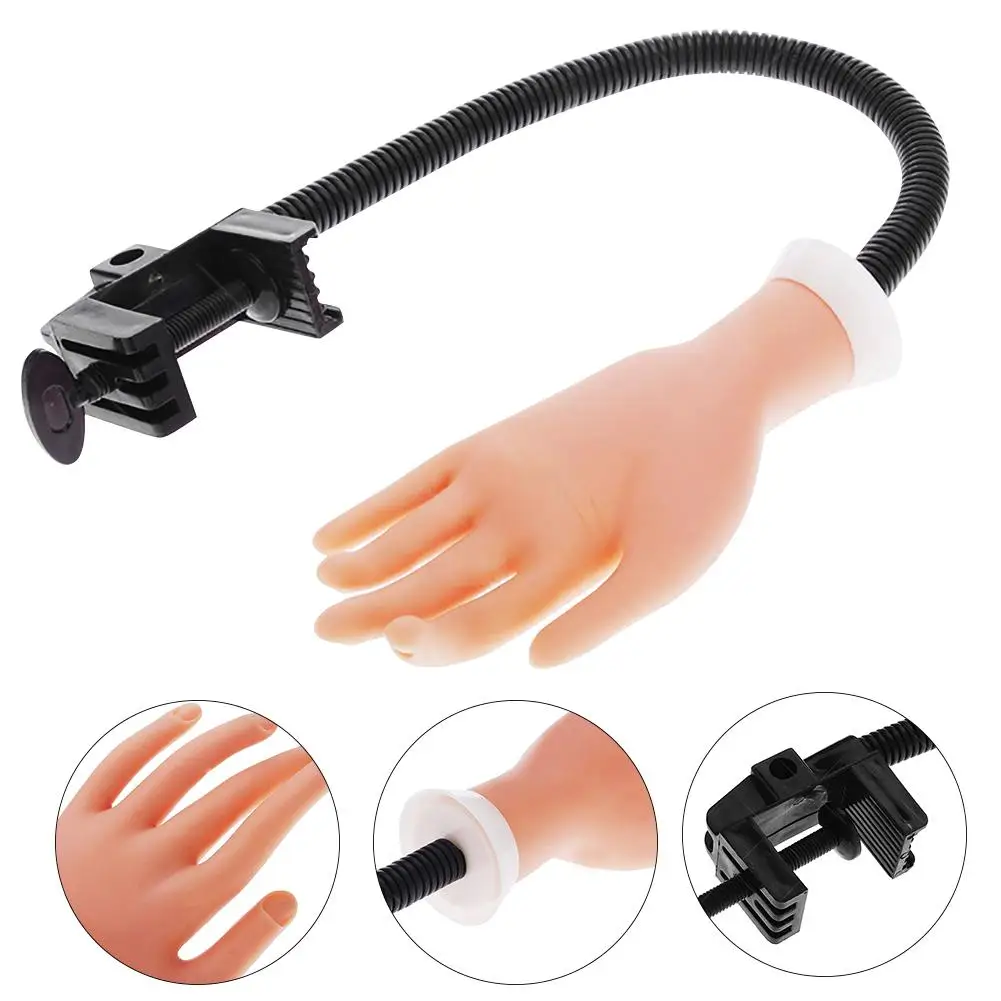 

Hot Practice Nail Nails Rotating Table Mount Soft Manicure Practice Nail Art Training Fake Hand Model