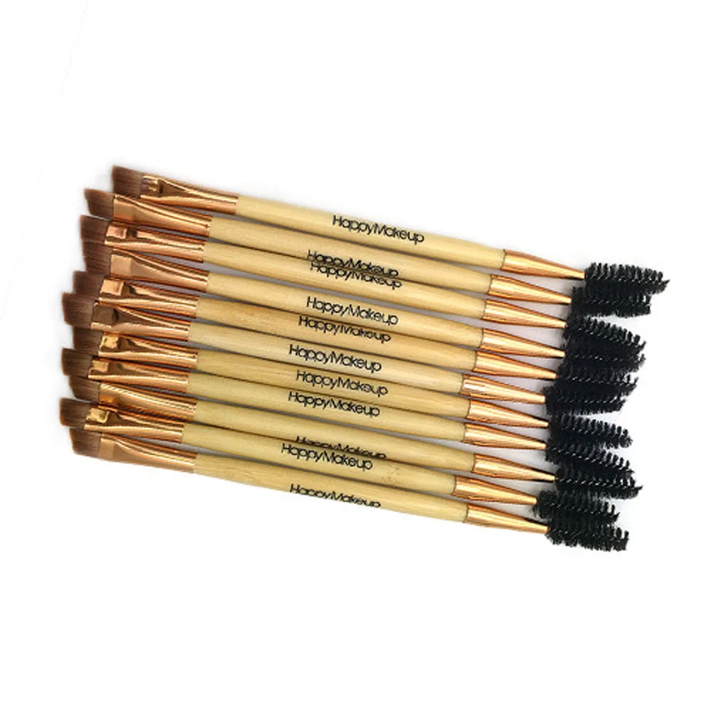 1pc Makeup Brushes Wood Handle 18X0.6X0.6cm Synthetic Fibre Eyebrow Brush Double Ended Brushes Portable women cosmetic tool hot