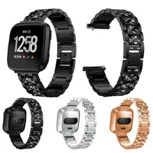 CARPRIE ремешок для наручных часов класса люкс Замена Нержавеющая сталь ремешок с кристаллами браслет на запястье для Fitbit Versa 0510