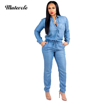 women's blue denim overalls