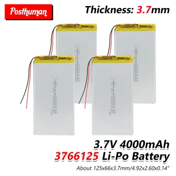 

3766125 3.7V 4000mAh Lithium Battery Replacement Li-Po Lithium Li-polymer Battery Replacement For Tablet DVD E-book