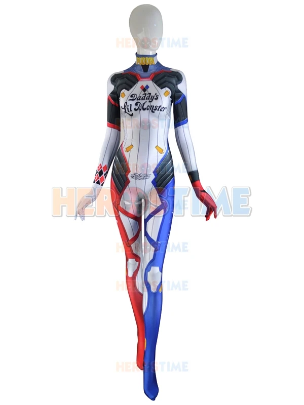 Harley Quinn отряд самоубийц Dva SKIN Zentai боди для девочек D.va костюм на Хэллоуин костюмы