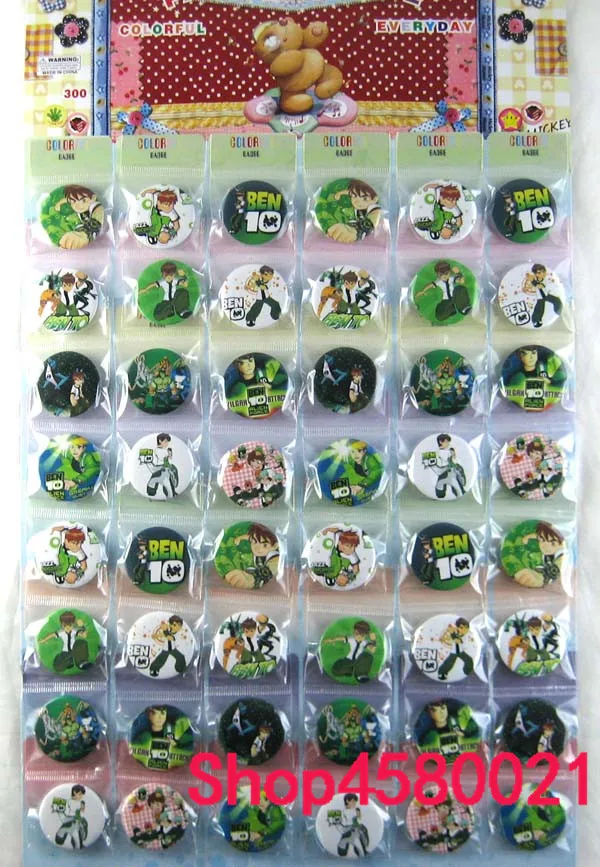 

New 48pcs/set Cartoon ben 10 Badge Button Pins Party Gifts Diameter 3cm Free Shipping #451