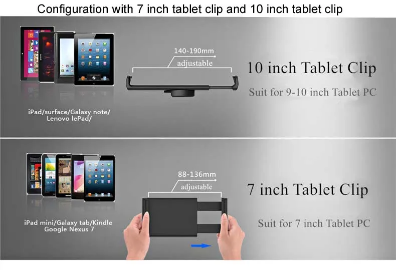 OA-2S регулируемый по высоте алюминий сплав Подставка для планшета вращение на 360 длинные руки держатель для планшетов для iPad Mini Air Pro 7-13 дюймов