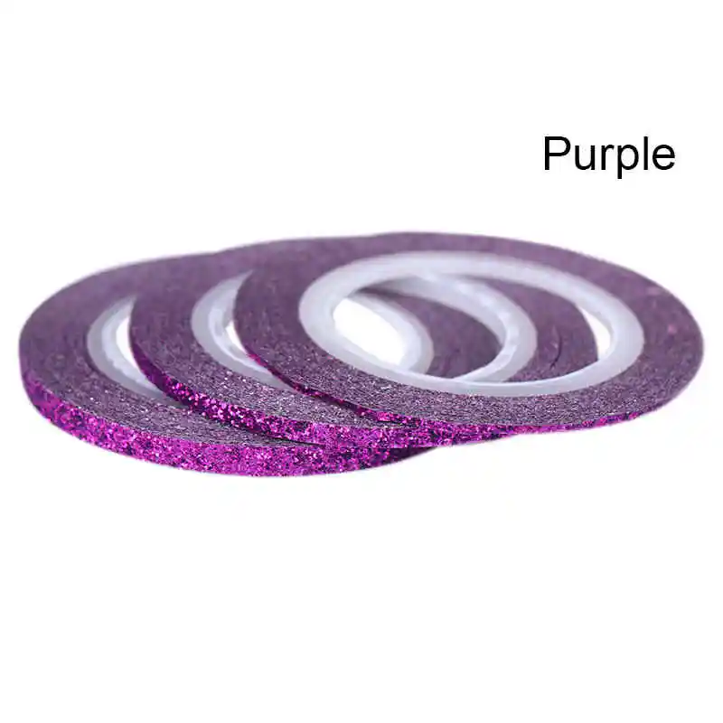 Purple Matte 3 шт Николь дневник Золотой Серебряный Матовый Радужный Блеск ногтей чередование ленты линии красочные 1 мм 2 мм 3 мм дизайн ногтей DIY клей наклейки - Цвет: Purple Matte