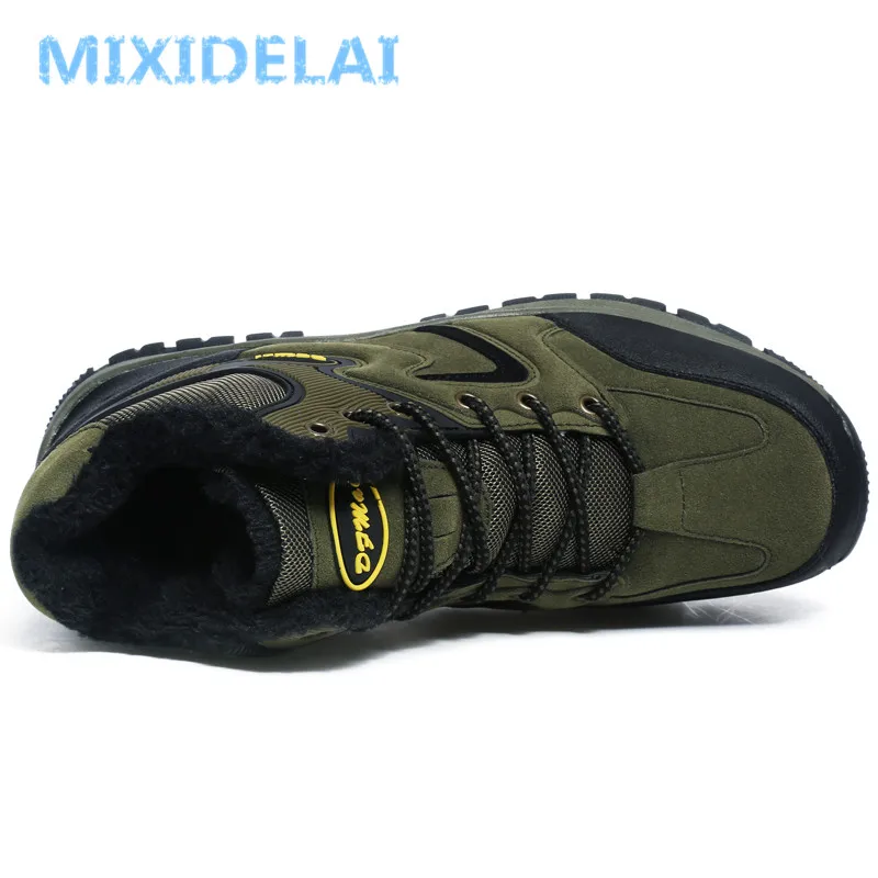 Skup MIXIDELAI mężczyźni buty dla mężczyzn zimowe śnieg buty ciepłe futro i pluszowe zasznurować wysokiej moda z najwyższej półki mężczyźni buty trampki buty duży rozmiar 36 48