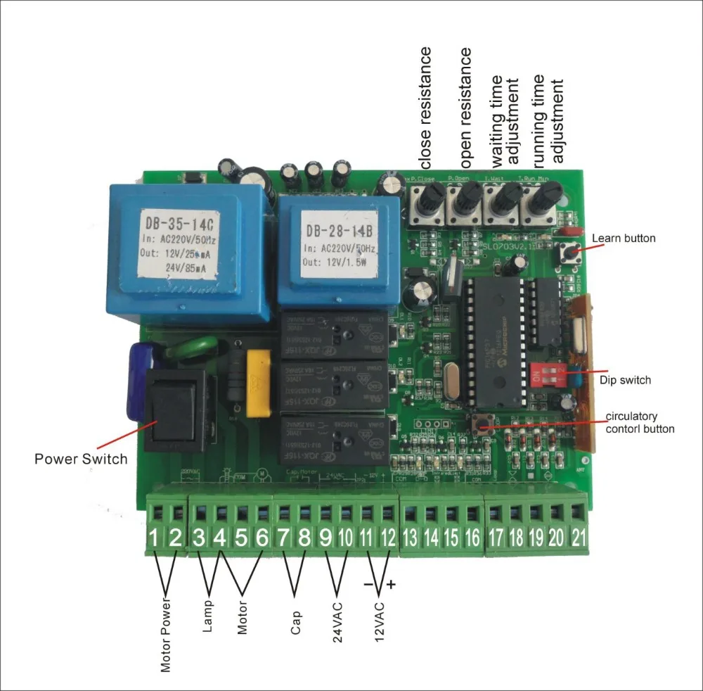 AC220V PCB монтажная плата контроллера для раздвижных ворот двигатель электронная карта HDEA-750W EB-1000W