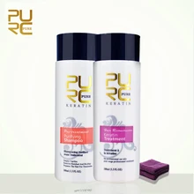 PURC 5% Формалин кератин и очищающий шампунь набор по уходу за волосами делает волосы выпрямленными и восстановление поврежденных волос Бесплатный подарок полотенце для волос