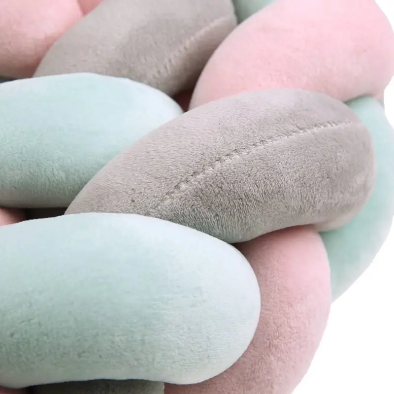 250cm Newborn Baby Bed Bumper Kids Weaving Knot Pillow Infant Knotted Bedding Crib Protector Baby Care Room Decor Accessories
