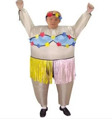 Adult club Inflatable Hawaiian Dance Costume Funny Halloween Party Game Sexy Hula-hula Costume Cosplay Dress Suit For Adult