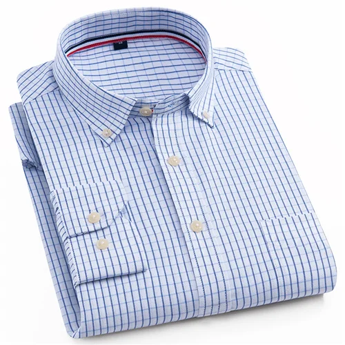 Хлопковые мужские рубашки в Оксфордском стиле, высокое качество, мужская рубашка с длинными рукавами, мягкая мужская одежда на пуговицах, модная мужская Повседневная рубашка YN10510 - Цвет: XNJF-15