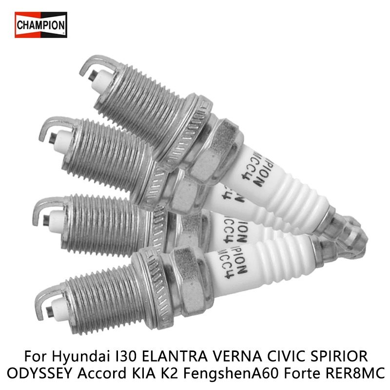 4pieces Champion Car Spark Plug for Hyundai I30 ELANTRA VERNA CIVIC