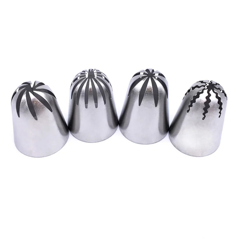 

4 pcs/set Stainless Steel Russian Tulip Icing Piping Nozzles Fondant Cake Decorating Tip Sets