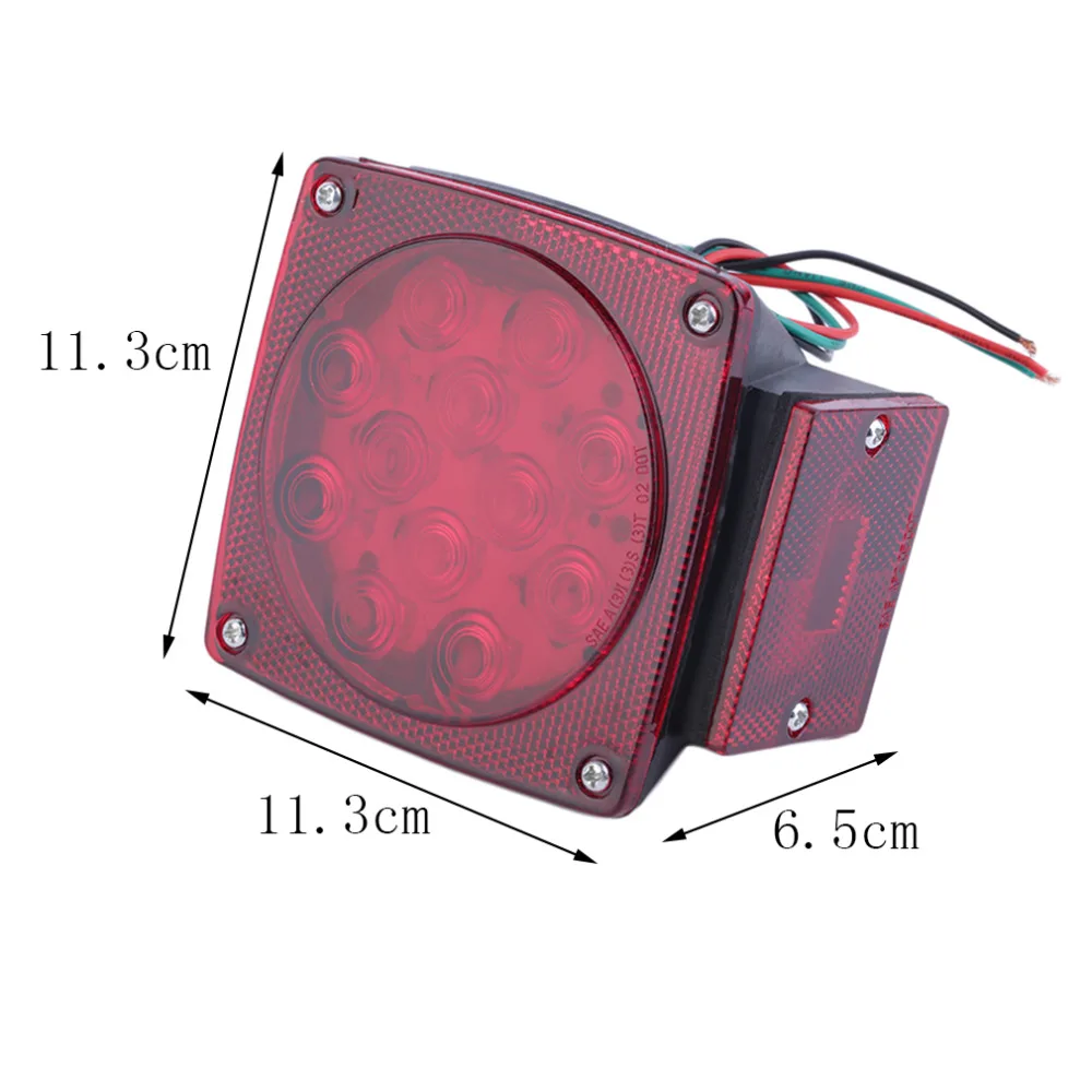 

1pc DC 12V Red LED Square Tail Brake Light Side Marker Boat Truck Trailer Hot Sale !