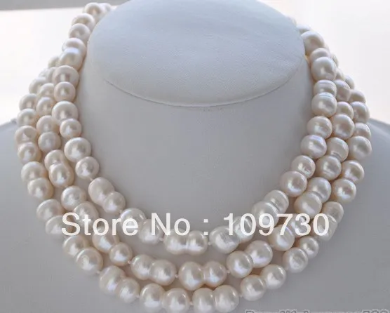 

Jewelry 001939 20mm WHITE peanut DOUBLE BAROQUE FRESHWATER PEARL NECKLACE