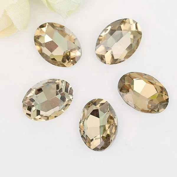 5-50pcs/lot Multiple Colors Oval Faceted Cusp Sewing Rhinestones Acrylic Craft For DIY Craft  Home Decoration Supplies 