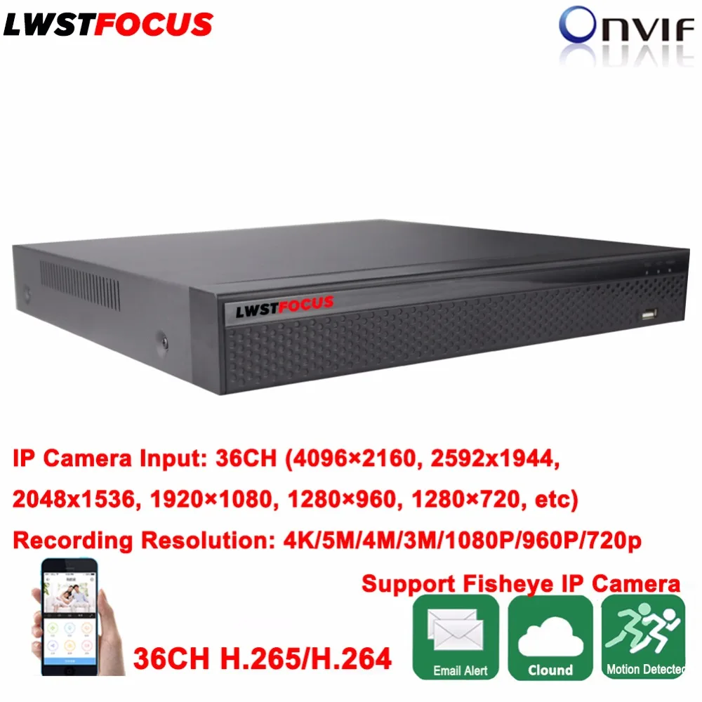 

36Channel H.265/H.264 Security CCTV DVR NVR Video Recorder 4K 1080P ONVIF 2 SATA Hard Disk Interface (Up to 12TB) All Real Time